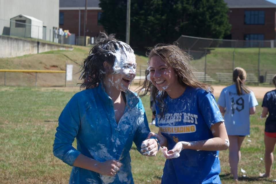 preteen ministry game - shaving cream & cereal face