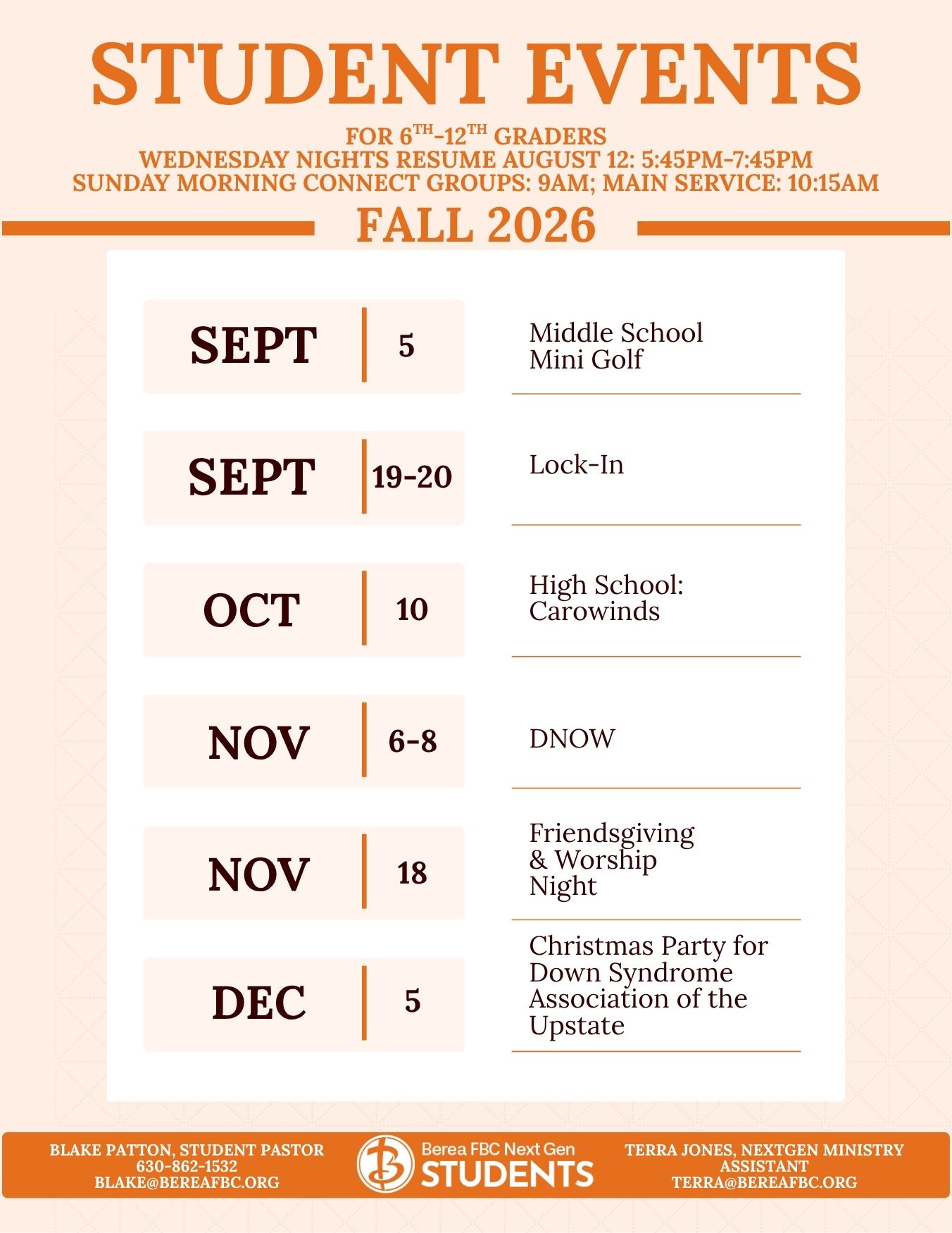 Students Fall 2026 Students Fall 2026